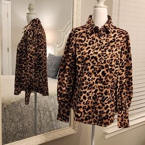 Boston Proper Leopard Print Blouse